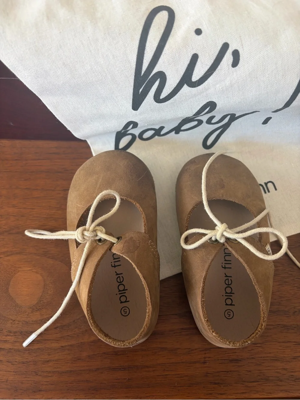 Piper Finn Brown Leather Lace-Up Maryjane Moccasin Shoes